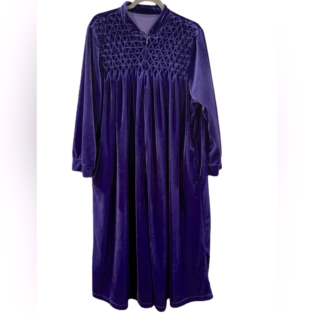 Lane Bryant Vtg royal purplehousecoat XL